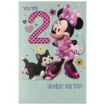 Hallmark - Tarjeta de cumpleaños para 2 años de edad, diseño de Minnie Mouse
