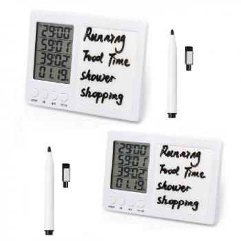 Temporizador cocina, WER contador de tiempo digital, temporizador de cocina de 4 canales, Pantalla LCD grande, fuerte alarma, respaldo magnético, stand, pizarra / pluma de borrado en seco