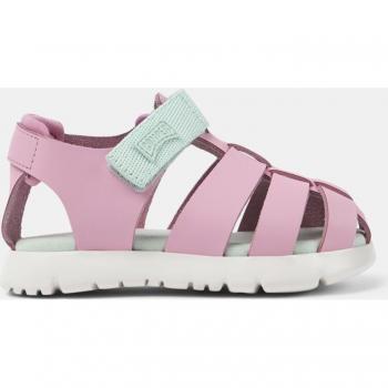 CAMPER Oruga - Sandals for First Walkers - Pink, Size 25, Smooth Leather/Cotton Fabric