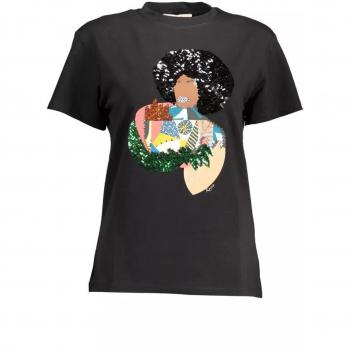 Stylish Black Cotton T-Shirt for Women - Size S