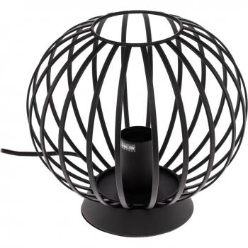 Lámpara de mesa Lindby Maivi, moderna, negra, 25 cm, hecha de hierro con diseño de jaula, para salón y comedor, 1 bombilla E27