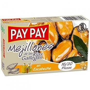 Mejillones en Escabeche Pay Pay Lata 14/18 Piezas 115g