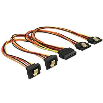 Conector SATA 15 Pines Macho a Hembra 30 cm, Recto y Descendente