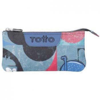 PORTATODOS TOTTO TABLERO 6JP - Estuche escolar con tres compartimentos de cyber monstruos