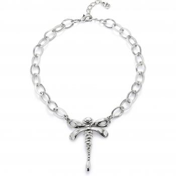 UNO de 50 Sterling Silver Plated Dragonfly Chain Necklace