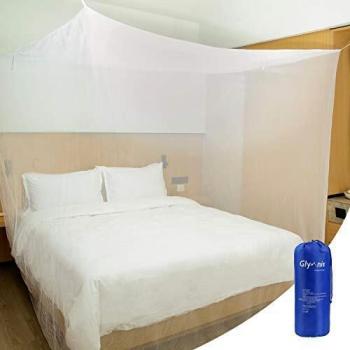 Glymnis Mosquitero Cuadrados Mosquitera para Cama Infantil y Cama Grande 220x200x200 cm con Kit de Colocación Anti-Mosquitos Malla antinsectos para el Hogar o Aire Libre Blanca