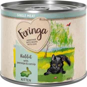 Feringa Single Meat Kitten 6 x 200 g - Conejo con chirivía y catnip