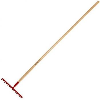 Rastrillo Fiskars Classic de 14 Zinken, Ancho: 36 cm, Acero Endurecido y Mango de Madera, Paquete de 4 Unidades