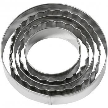 Cortadores de Galletas Circulares, 8 cm, 5 Piezas, 1 Paquete