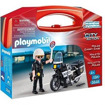 PLAYMOBIL Policía- Caso de Transporte de la Policía Figuras de Juguete, Multicolor
