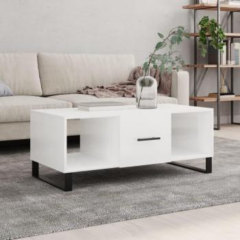 Mesa de centro blanca pulida 102x50x40 cm madera multicapa vidaXL