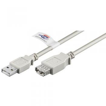 Cable Extensor USB 2.0 A-A, 1.8 m, Gris, Certificado USB