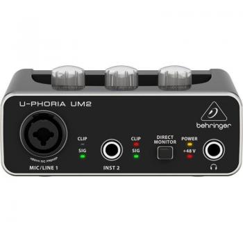 Behringer U-PHORIA UM2 USB Audio Interface 2x2 with Microphone Preamp