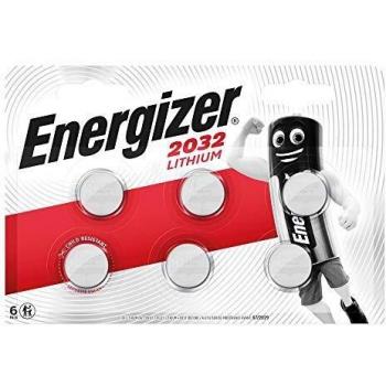 Energizer - Blister de 6 Pilas CR2032 Lithium, Litio, 3 v