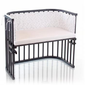 Protector de cuna Original Babybay con diseño de estrellas en gris perla 144x25 cm
