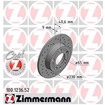 Zimmermann 100,1236.52 Disco de Freno Trasero, Perforado, Sport Coat Z