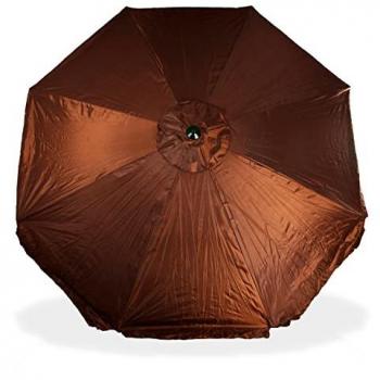 Parasol de Aluminio 300cm con 8 Varillas en Color Marrón - Calidad CREVICOSTA