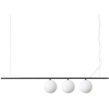 Plafón colgante de barra 3 luces negro con cuentas de suspensión contemporáneas, tipo G9, potencia de 3W y temperatura de color 3000K (luz caliente) - Ideal Lux