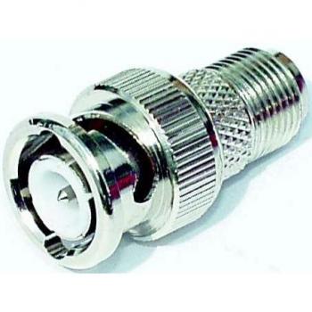 Adaptador BNC Macho a F Hembra Metalizado E+P F 74