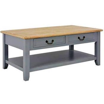 SengentoStyle Salontafel 100x55x40 cm hout grijs