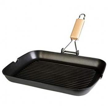 Grill Asador Ecostone 34x24cm - Antiadherente Sin PFOA, Aluminio Fundido, Apto para Inducción y Gas, Negro