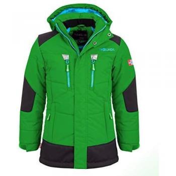 Trollkids Parka Infantil de Invierno con Forro Polar y Chaqueta de Esquí Narvik, Color Helecho Verde/Azul Talla 2 años