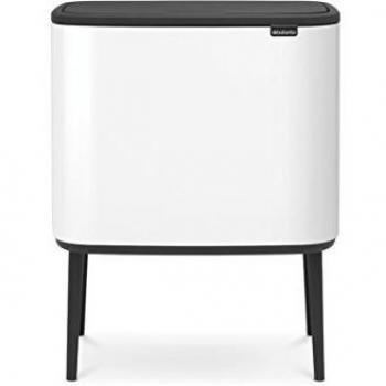 Brabantia Bo Touch Bin Cubo de Basura, Acero Inoxidable, Blanco, 36 litros