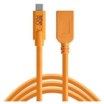 Cable Extensor TetherPro USB-C a USB-A Femenino de 4.6m Naranja