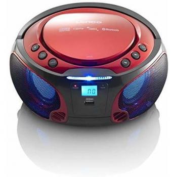 Lenco SCD-550 Digital 3,6 W FM Rojo Reproductor de CD Portátil con Bluetooth y USB