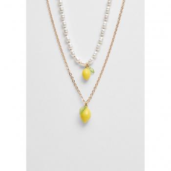Lemon Charm Gold Necklace Set of 2