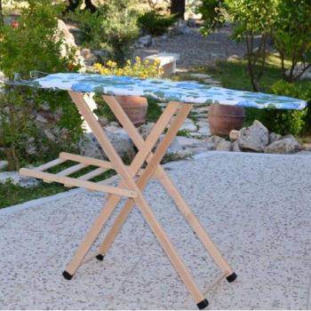 Tabla de planchar de madera con funda elástica - 87x115x35 cm
