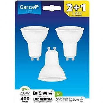 LED BOMBILLA GU10 5W 110º 400LM 40K BL 2+1