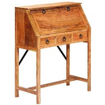 Solid Acacia Wood Vintage Drawing Hinged Desktop Surface Desk