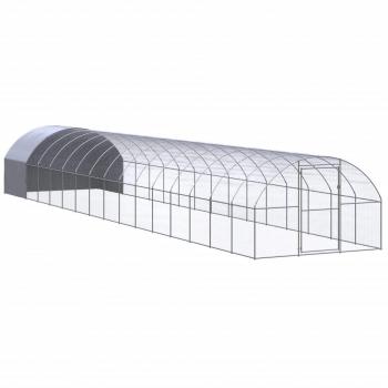 vidaXL Outdoor Chicken Coop 3x16x2 m Galvanised Steel