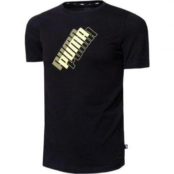 Camiseta de Manga Corta Niño Puma Power Logo Negro