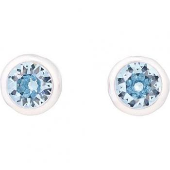 Pendientes Essential de Luxenter en plata de ley 925 con circonita aguamarina y baño de rodio