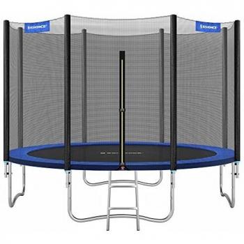 Cama Elástica Exterior de 305 cm con Red de Protección y Escalera, Azul