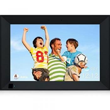 Marcos Fotos Digitales de 10.1 Inch Hyjoy con WiFi, Pantalla táctil de Alta definición IPS, Sensor de luz, rotación automática y aplicación móvil AiMOR para gestionar Fotos y Videos