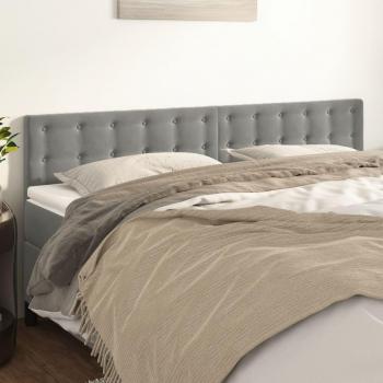Cabecero 2 piezas gris claro 80x5x78/88 cm terciopelo