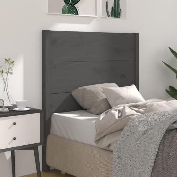 Cabecero para cama gris 81x4x100 cm madera maciza de pino