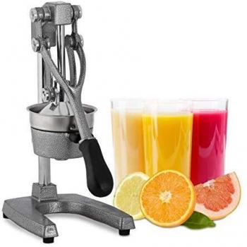 Exprimidor Manual de Jugo Profesional con Palanca, Acero Inoxidable Plateado, 40 x 18 x 21.5 cm