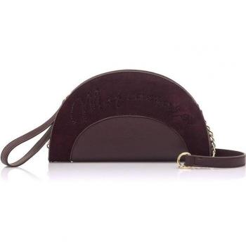Mariamare Diam Bolso de Mano para Mujer, Color Rojo Burdeos, Multiposición con Logo Glitter y Cierre de Cremallera