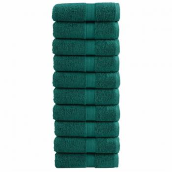 Toallas de ducha SOLUND 10 piezas verde 30x50 cm 600g/m²