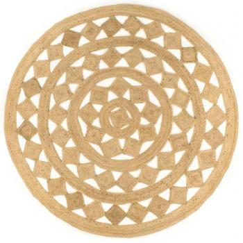 Alfombra de yute trenzado hecha a mano, disponible en diámetros de 90 cm, 120 cm, 150 cm y 240 cm, color marrón, ideal para sala de estar, dormitorio y salón