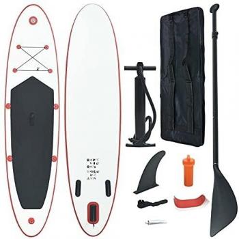 Set de tabla inflable de paddle surf SUP rojo y blanco