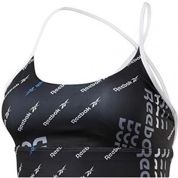 Reebok Wor AOP Bra Sujetador Deportivo, Mujer, Negro, M