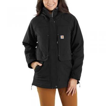 Carhartt Super Dux Chaqueta de dama aislada tradicional, Relaxed Fit, color negro, talla M