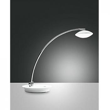 Lámpara de mesa LED integrada Hale de cristal blanco 8W 700lm con dimmer táctil