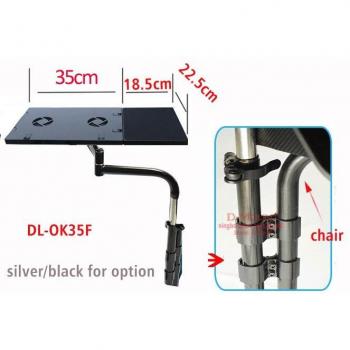 Soporte Multifuncional para Teclado de Silla Redonda con Movimiento Completo, Soporte para Escritorio Portátil y Alfombrilla de Ratón de Acero Inoxidable, Capacidad 20kg