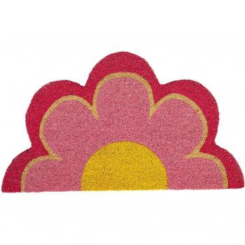 Felpudo Fisura Flor Rosa - Felpudo de entrada con diseño floral en tonos rosa, fabricado en material resistente y antideslizante, ideal para interiores y exteriores, fácil de limpiar y mantener